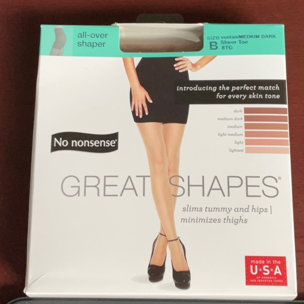 No Nonsense Women's Great Shapes All Over Shaping Tight NWT Sheer Toe